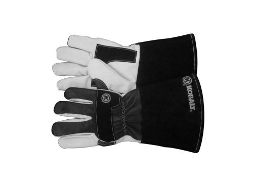 Kobalt Black White Large MIG Welding Gloves, Cowhide Palm, Lambskin Fingers, New