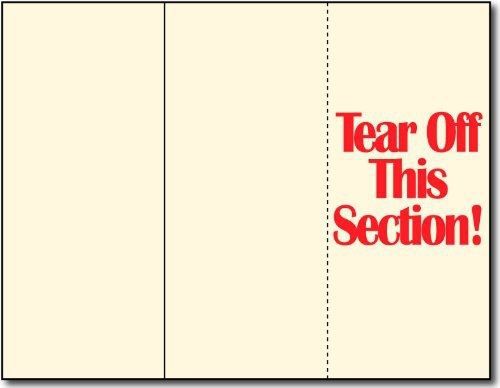 65lb Cream Tri-fold Brochure Paper w/ Tear off - 250 Brochures
