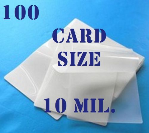 100 Card Size Laminating Laminator, Pouches Sheets 2-5/8 x 3-7/8 Thick  10 Mil