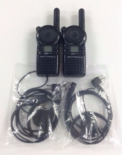 Motorola CLS1110 5-Mile 1-Channel UHF 2-Way Fair Condition Lot of 2 w/ earpieces