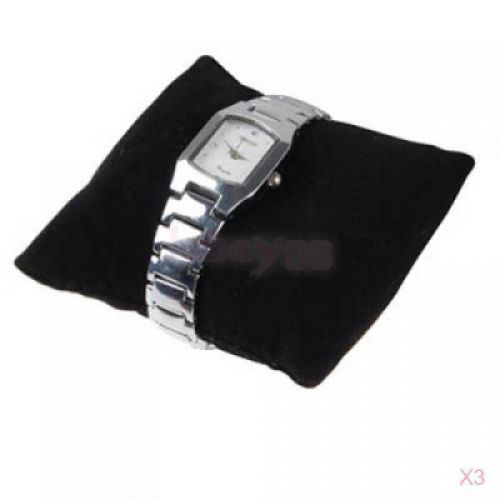 3x 5pcs Black Velvet Bracelet Watch Anklet Jewelry Pillow Display Holder Stand
