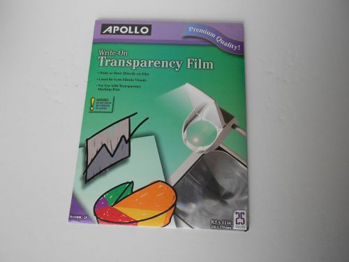 25-Pack Apollo Write-On Transparency Film, 8.5x11 (letter size) Clear  FreeShip