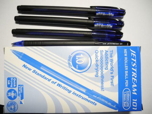 12pcs NEW UNI-BALL Jetstream SX-101-10 1.0mm roller ball pen Blue