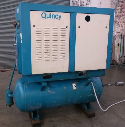 Quincy 25 hp screw air compressor 120 gallon tank for sale