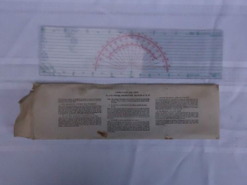 Vintage P-72 Course Protractor Plotter 4&#034; x 15&#034; in original envelope + small one