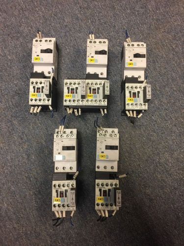 Lot of (5) Siemens 3RV1011-0GA10 Circuit Breaker &amp; 3RT1016-1BB41 Contactor Unit