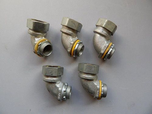 Cooper Crouse-Hinds LT-7590 - 3/4&#034; Liquidtight 90 Deg. Connector,  Lot of 5, NEW