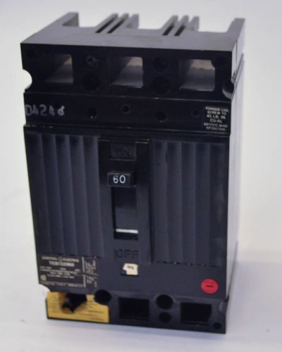 Ge general electric teb132060 circuit breaker 3pole 60amp 240vac type teb for sale