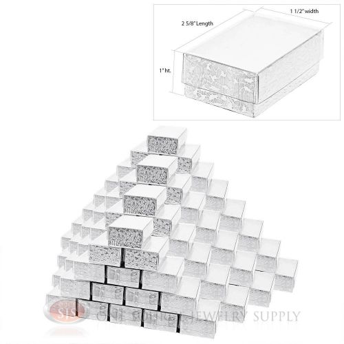 100 silver view top cotton filled jewelry gift boxes  2 5/8&#034; x 1 1/2&#034; for sale