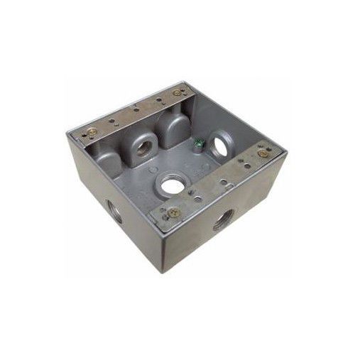 Morris products 4.5&#034; x 4.5&#034; weatherproof boxes in gray with 5 outlet holes for sale