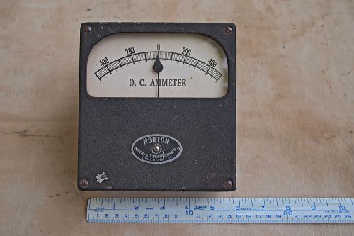 Huge Vintage Norton Amp Meter, +-500 Amps D.C. (Shunt not included, so +-15 mA)
