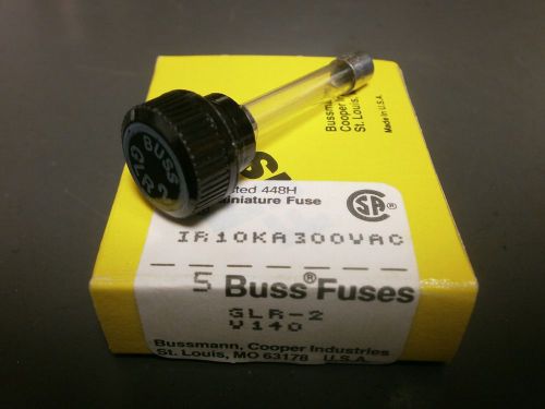 5PK Bussmann GLR2 300V 2.0A FAST ACTING Fuse for HLR Holders, Fixed Cap, GLR-1