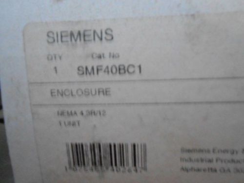 SIEMENS ENCLOSURE NEMA 4 CAT  SMF40BC1 - Lot of 5