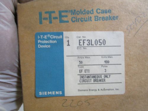 ITE CIRCUIT BREAKER EF3L050 (CHIPPED-AS PICTURED) *NEW IN BOX*