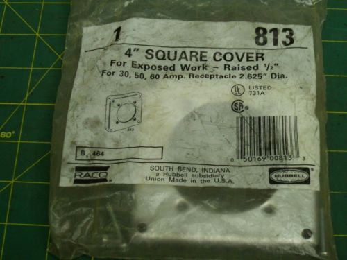 RACO HUBBELL 4&#034; SQUARE COVER 1/2&#034; DEEP FOR EXPOSED WORK (QTY 1) #56822