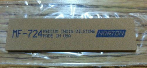 Norton MF-724 Medium India Oilstone 4x1x1/8 Knife Edge NOS In Original Bags
