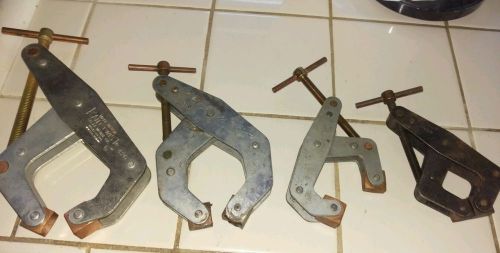 Kant Twist Clamps 4 USED USA T-Handle Machinists Clamps Model 2)420 6&#034; 2)410 3&#034;