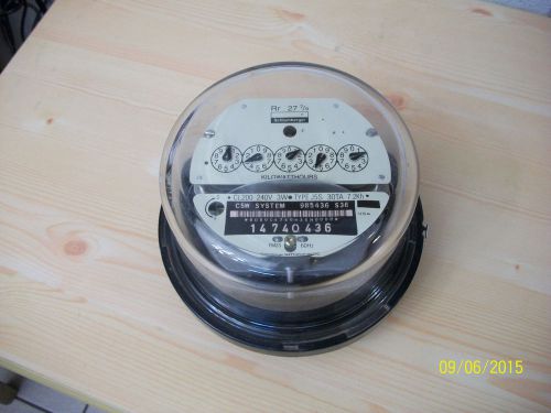 Schlumberger watt hour meter cl200, 240v 3w, type j5s 30ta  7.2kh for sale