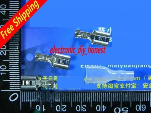 10pcs 6.3MM terminal block connectors with rubber insulation sleeve # CC302