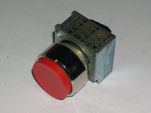 SIEMENS, RED EXTENDED HEAD PUSHBUTTON, 3SB3500-0BA21, LOT OF 5