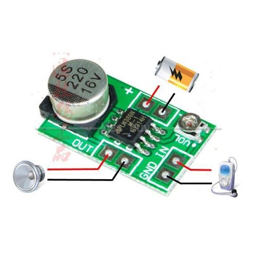 Mini LM386 Audio Power Amplifier Board 3V~12V Adjustable volume 250mW