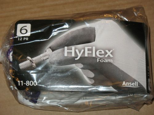 1 dozen ansell hyflex 11-800 foam nitrile palm coated knit assembly gloves small for sale