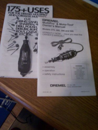 LOT OF 2-DREMEL INSTRUCTION MANUALS- MULTIPRO &amp; MOTO-TOOL-175+USES FOR DREMEL