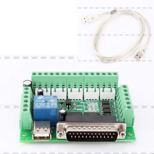 Hot 5 axis cnc breakout board w/ optical coupler mach3 for stepper motor driver for sale