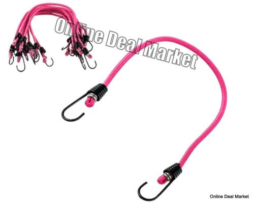 10 pc hot pink virgin rubber 12&#034; mini bungee cords bikes scooters outdoor sports for sale