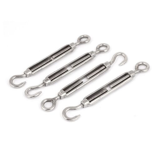 M6 1/4&#034; thread adjustable stainless steel eye hook turnbuckle 4pcs for sale
