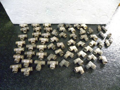 Lot of 60 Assorted Vintage UHF Adapters Tee&#039;s 90 Degree Connectors
