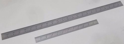 TWO!!! Starrett (C604R and C604RE) 12&#034; - 24&#034; Spring Tempered Steel Ruler