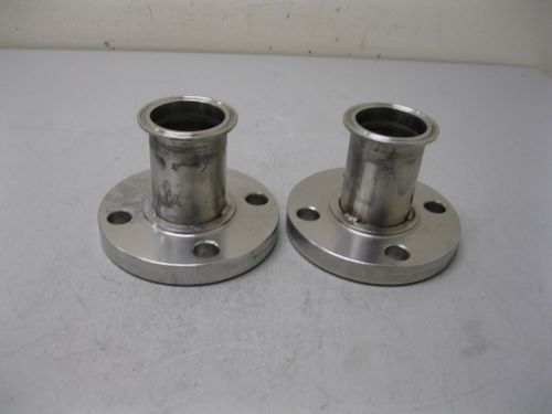 Lot (2) 1-1/2&#034; 150# flange x 2&#034; tri-clamp adapter l11 (1907) for sale