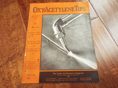 Vintage 1941 LINDE AIR Book Booklet Pamphlet Oxy-Acetylene Welding Tips