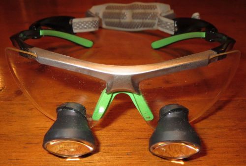 Univet Black and Green  Techne  Galilean  TTL Loupes 2.5x450mm  54-58mm near PD