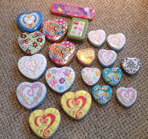 BRIGHTON LOT jewelry 20 earring &amp; watch heart shaped TINS