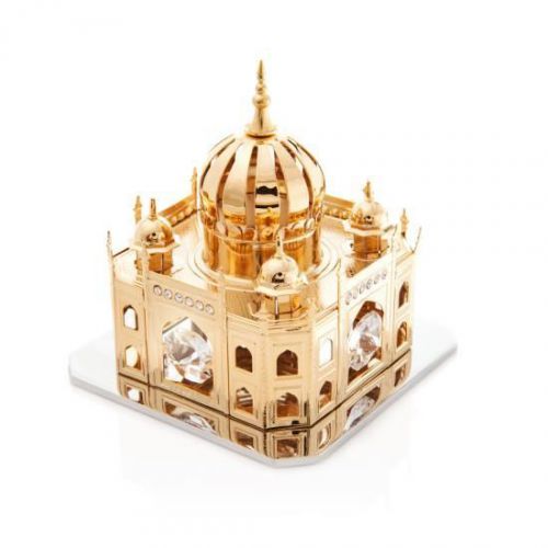 24K Gold Plated Beautiful Mosque Table Top Made with Genuine Matashi Crystals