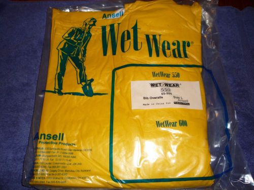 Ansell Wet Wear 550 Large Elastic Waist Pants 65-555 Lined janitorial plasti