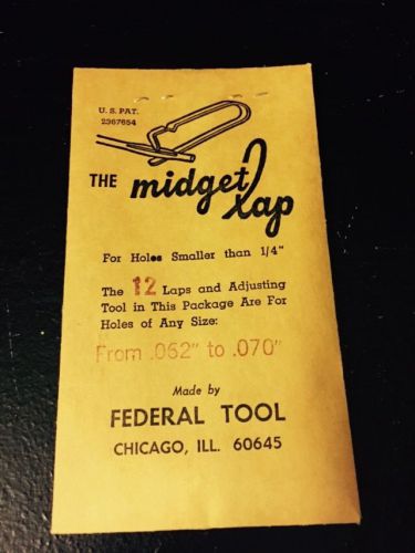 Needle Eye Midget Lap Federal Tool from .054&#034; to .062&#034;