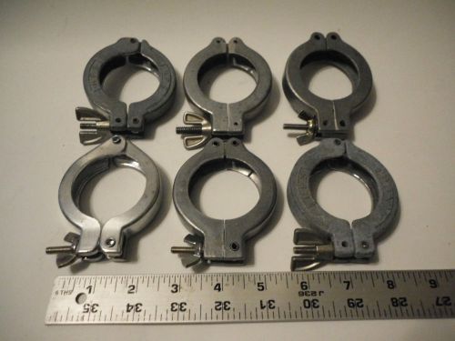 6 Piece Lot of High Vacuum NW/KF40 Flange Hinge Quick Clamps