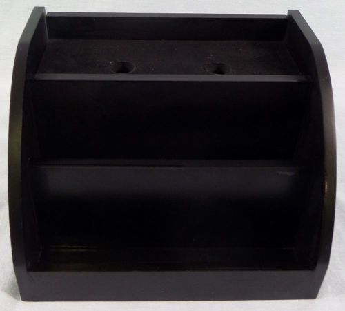 Solid Black Wood Finish Desktop Charging Organizer Office Home 9x7x6 NICE!