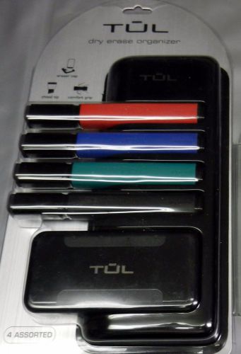 New TUL Dry Erase Organizer With 1 Eraser And 4 Market Assorted Colors