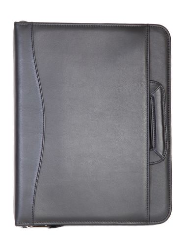 Scully Accessories Black Soft Plonge Leather Drop Handle 3 Ring Binder