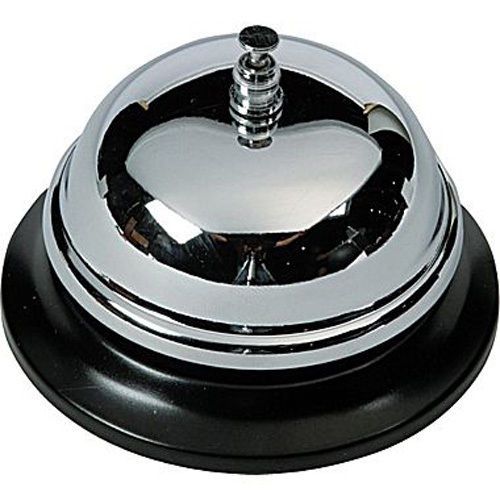 Advantus Call Bell, 3.38 Inch Diameter, Brushed Nickel with Black Base