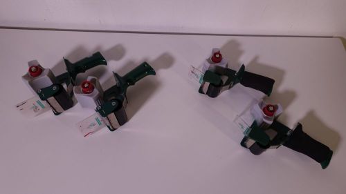 LOT OF (4) DUCK BRAND 2x 2 INCH AND 2x 3 INCH WIDE HAND HELD TAPE GUN DISPENSER