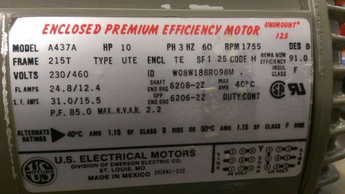 US Motor 10HP Premium Efficiency