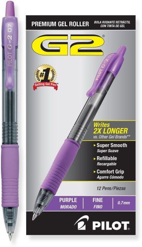 Pilot G2 Retractable Premium Gel Ink Purple * Box Of 8