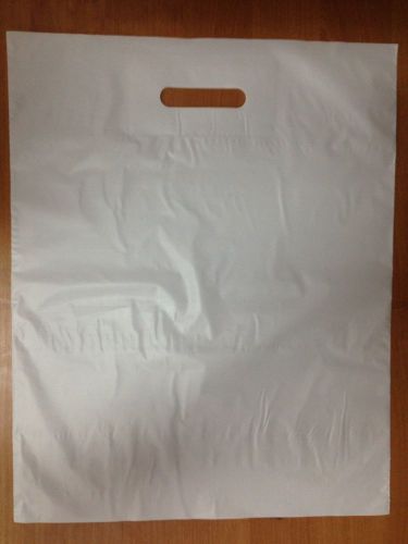 CARRIER BAGS PLASTIC HDPE WHITE SHOPPING BAGS 40x50cm 50 pcs
