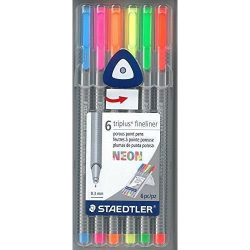Staedtler 6 Neon Color Triplus Fineliners New