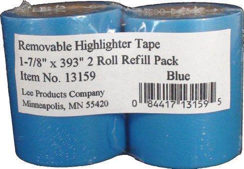 Lee removable highlighter tape, 1-7/8&#034; wide x 393&#034; long, 2-roll refill pack, for sale